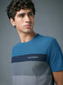 Men Colorblock Slim Fit Crew Neck T-shirt with MATPIQ