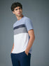 Men Colorblock Slim Fit Crew Neck T-shirt with MATPIQ