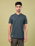 Men Cubic Melange Slim Fit Henley Neck Sports T-shirt with DOUBLE COOL