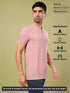 Men Cubic Melange Slim Fit Henley Neck Sports T-shirt with DOUBLE COOL