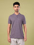 Men Cubic Melange Slim Fit Henley Neck Sports T-shirt with DOUBLE COOL