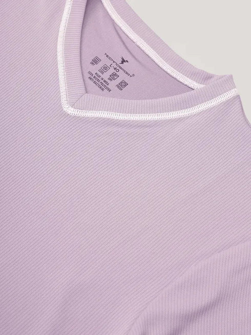 Men Solid Slim Fit V Neck T-shirt with TECHNO COOL+