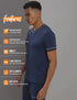 Men Solid Slim Fit V Neck T-shirt with TECHNO COOL+