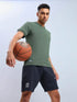 Men Solid Slim Fit V Neck T-shirt with TECHNO COOL+