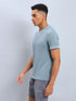 Men Solid Slim Fit V Neck T-shirt with TECHNO COOL+