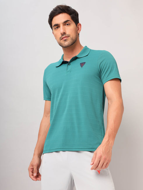 Men Self Design Slim Fit Polo T-shirt with AIRTEX STRIPES (Pack of 2)
