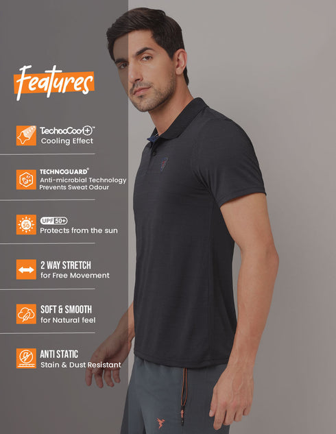 Men Self Design Slim Fit Polo T-shirt with AIRTEX STRIPES (Pack of 2)
