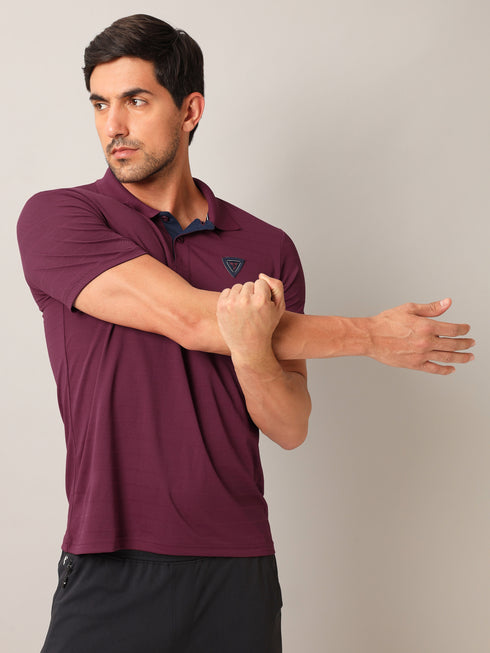 Men Self Design Slim Fit Polo T-shirt with AIRTEX STRIPES (Pack of 2)