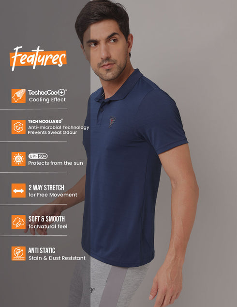 Men Self Design Slim Fit Polo T-shirt with AIRTEX STRIPES (Pack of 2)