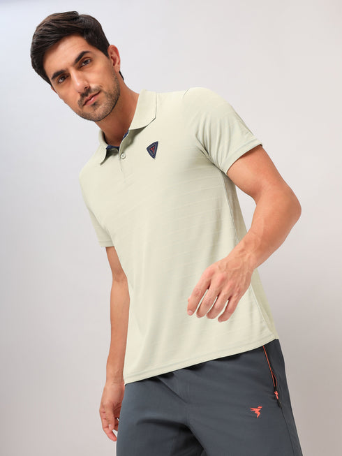 Men Self Design Slim Fit Polo T-shirt with AIRTEX STRIPES (Pack of 2)