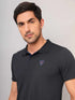 Men Self Design Slim Fit Polo T-shirt with AIRTEX STRIPES