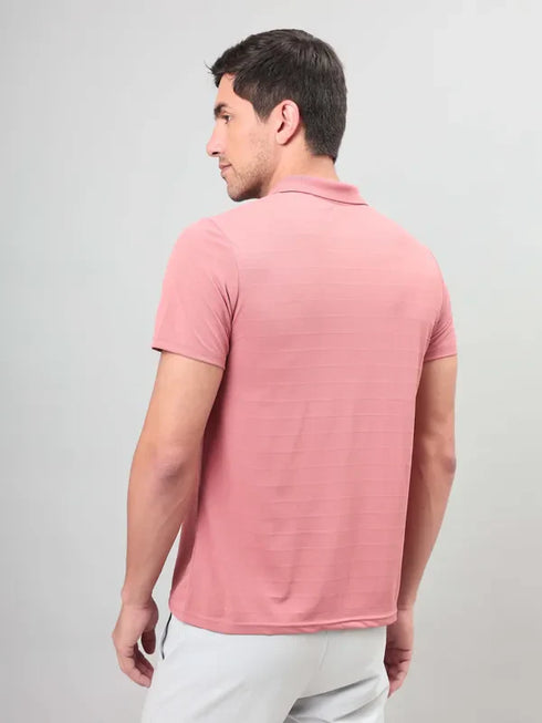 Men Self Design Slim Fit Polo T-shirt with AIRTEX STRIPES