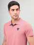 Men Self Design Slim Fit Polo T-shirt with AIRTEX STRIPES