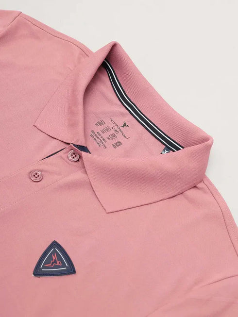 Men Self Design Slim Fit Polo T-shirt with AIRTEX STRIPES