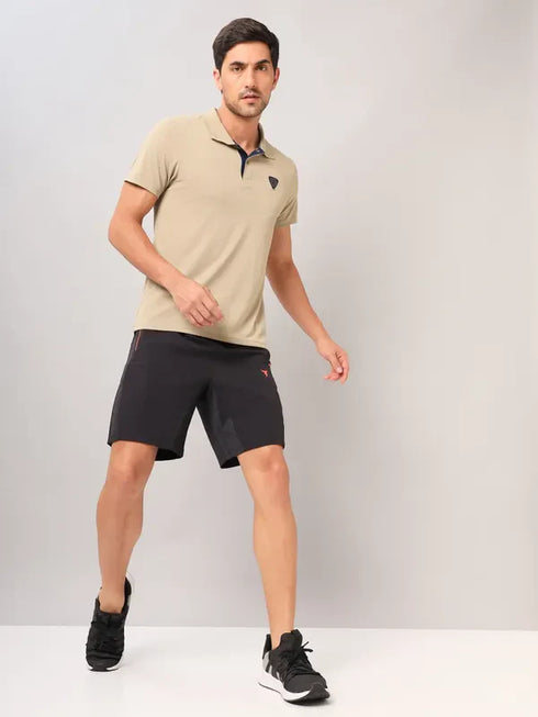Men Self Design Slim Fit Polo T-shirt with AIRTEX STRIPES
