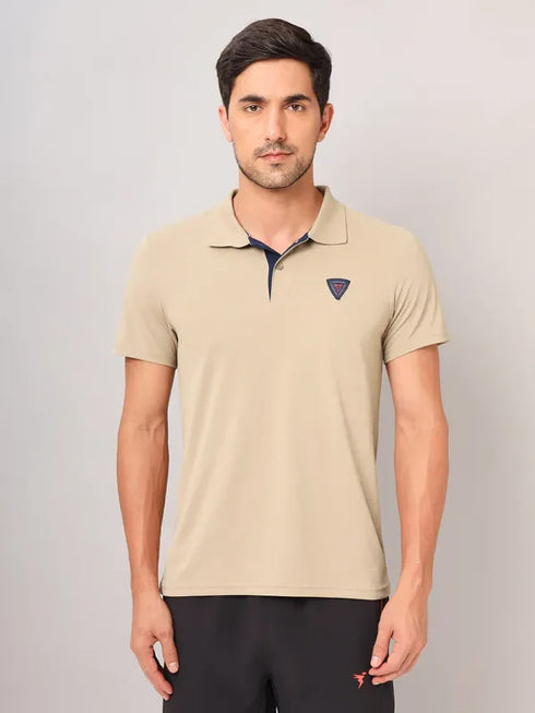 Men Self Design Slim Fit Polo T-shirt with AIRTEX STRIPES