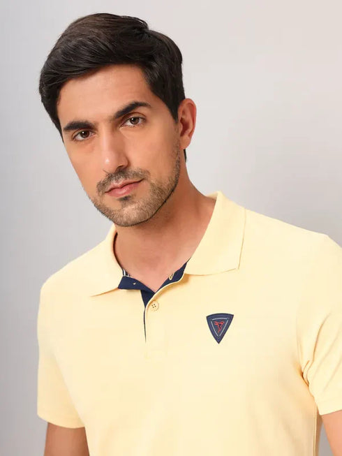 Men Self Design Slim Fit Polo T-shirt with AIRTEX STRIPES