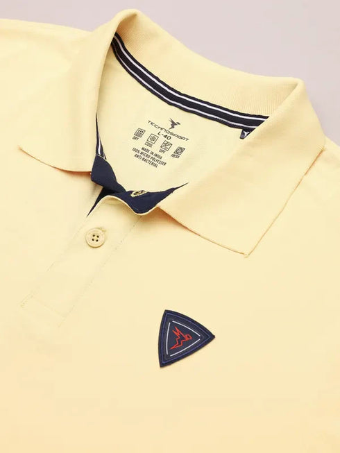 Men Self Design Slim Fit Polo T-shirt with AIRTEX STRIPES