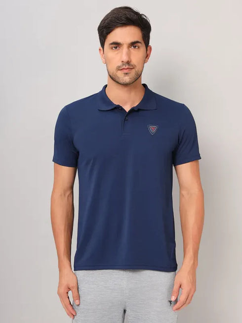 Men Self Design Slim Fit Polo T-shirt with AIRTEX STRIPES