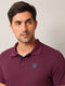 Men Self Design Slim Fit Polo T-shirt with AIRTEX STRIPES