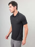 Men Self Design Slim Fit Polo T-shirt with MATPIQ