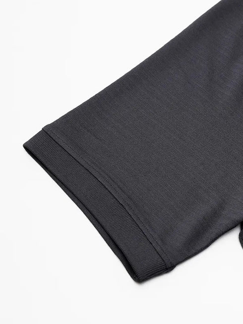 Men Self Design Slim Fit Polo T-shirt with MATPIQ