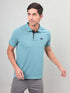 Men Self Design Slim Fit Polo T-shirt with MATPIQ