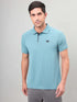 Men Self Design Slim Fit Polo T-shirt with MATPIQ