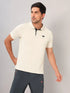 Men Self Design Slim Fit Polo T-shirt with MATPIQ