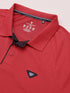 Men Self Design Slim Fit Polo T-shirt with MATPIQ