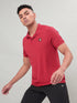Men Self Design Slim Fit Polo T-shirt with MATPIQ (Pack of 2)