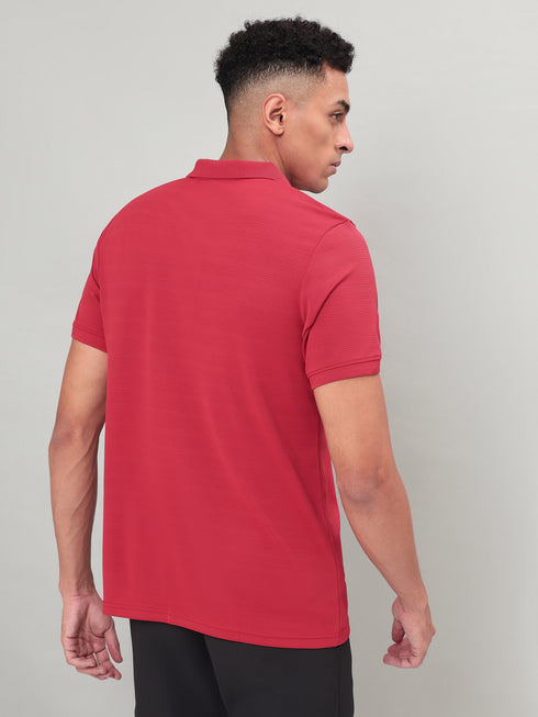 Men Self Design Slim Fit Polo T-shirt with MATPIQ (Pack of 2)