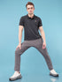 Men Self Design Slim Fit Polo T-shirt with MATPIQ