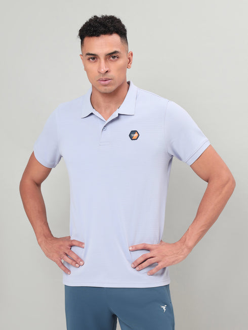 Men Self Design Slim Fit Polo T-shirt with MATPIQ (Pack of 2)