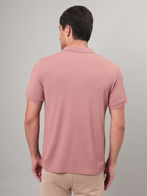Men Self Design Slim Fit Polo T-shirt with MATPIQ (Pack of 2)