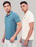 Men Self Design Slim Fit Polo T-shirt with MATPIQ (Pack of 2)