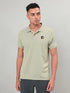 Men Self Design Slim Fit Polo T-shirt with MATPIQ