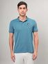 Men Self Design Slim Fit Polo T-shirt with MATPIQ