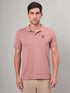 Men Self Design Slim Fit Polo T-shirt with MATPIQ