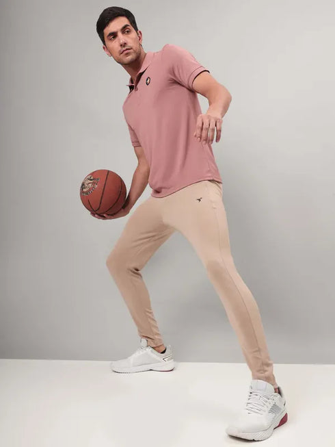 Men Self Design Slim Fit Polo T-shirt with MATPIQ