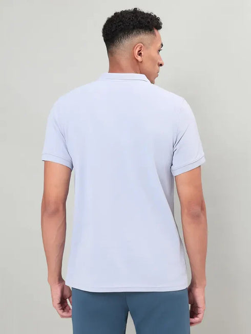 Men Self Design Slim Fit Polo T-shirt with MATPIQ