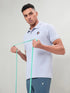 Men Self Design Slim Fit Polo T-shirt with MATPIQ