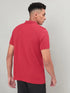 Men Self Design Slim Fit Polo T-shirt with MATPIQ