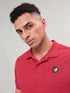 Men Self Design Slim Fit Polo T-shirt with MATPIQ