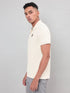 Men Self Design Slim Fit Polo T-shirt with MATPIQ