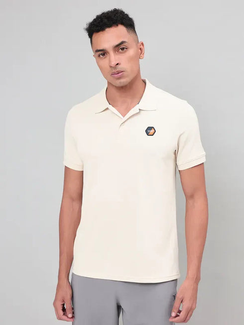 Men Self Design Slim Fit Polo T-shirt with MATPIQ
