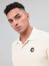 Men Self Design Slim Fit Polo T-shirt with MATPIQ
