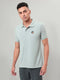 Men Self Design Slim Fit Polo T-shirt with MATPIQ