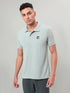 Men Self Design Slim Fit Polo T-shirt with MATPIQ