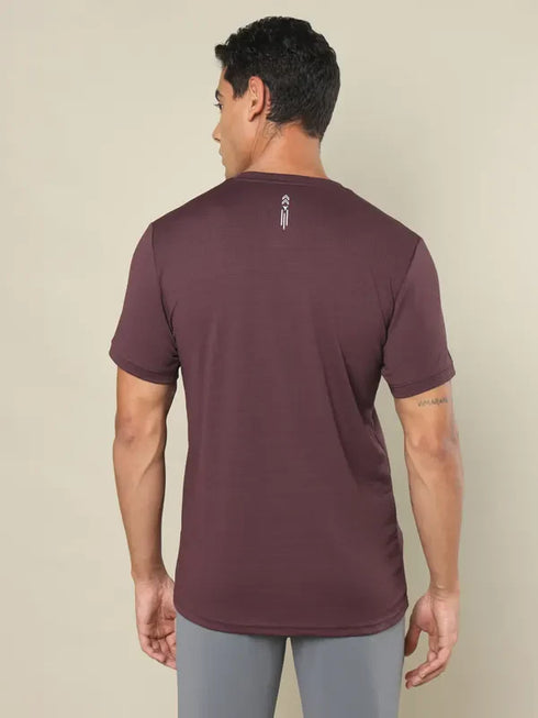 Men Printed Regular Fit Crew Neck T-shirt with TECHNO COOL+